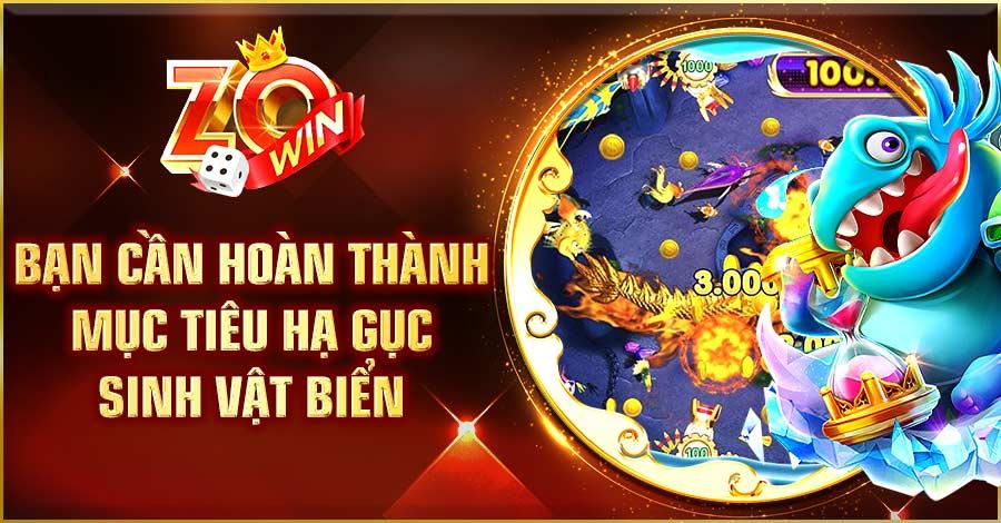 Bạn cần hoàn thành mục tiêu hạ gục sinh vật biển 