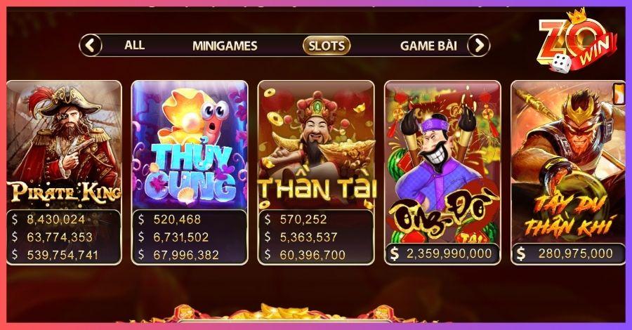 Giải trí cùng danh mục Slot Game Zowin uy tín 