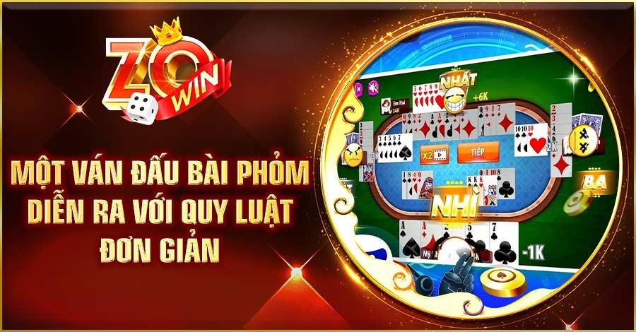 Một ván đấu bài Phỏm diễn ra với quy luật đơn giản 