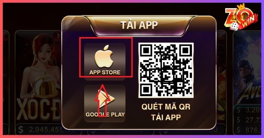 Người chơi quét mã QR tải xuống iOS
