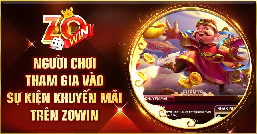 Người chơi tham gia vào sự kiện khuyến mãi trên Zowin 