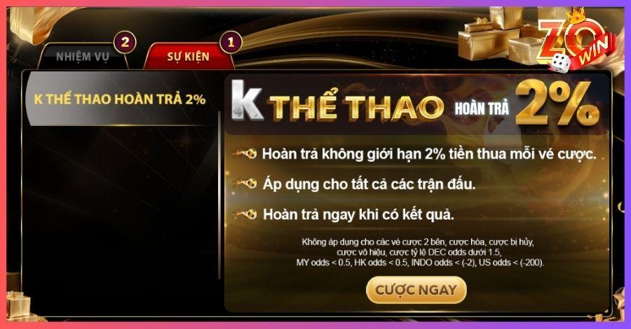 Tham gia sự kiện rinh ưu đãi hoàn trả 